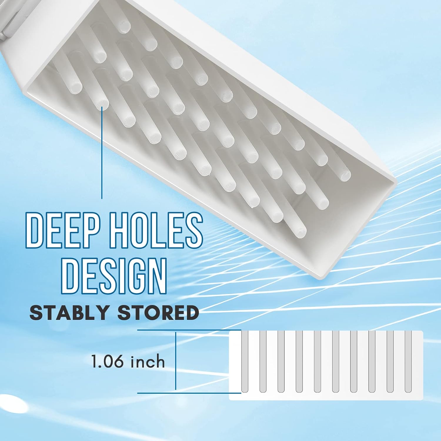 White acrylic 30-hole nail drill bit organizer with dustproof clear cover - 4