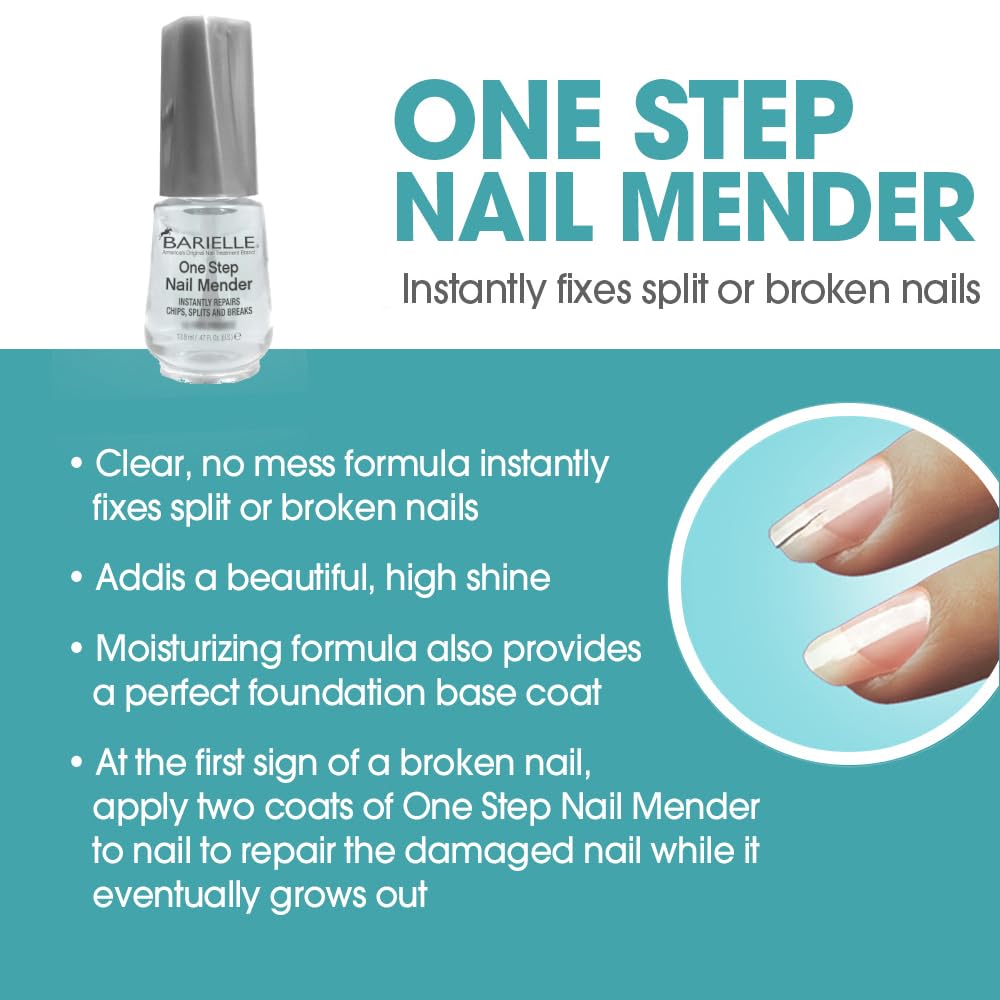 Barielle One-Step Nail Mender clear brush-on 0.47 oz bottle - 2