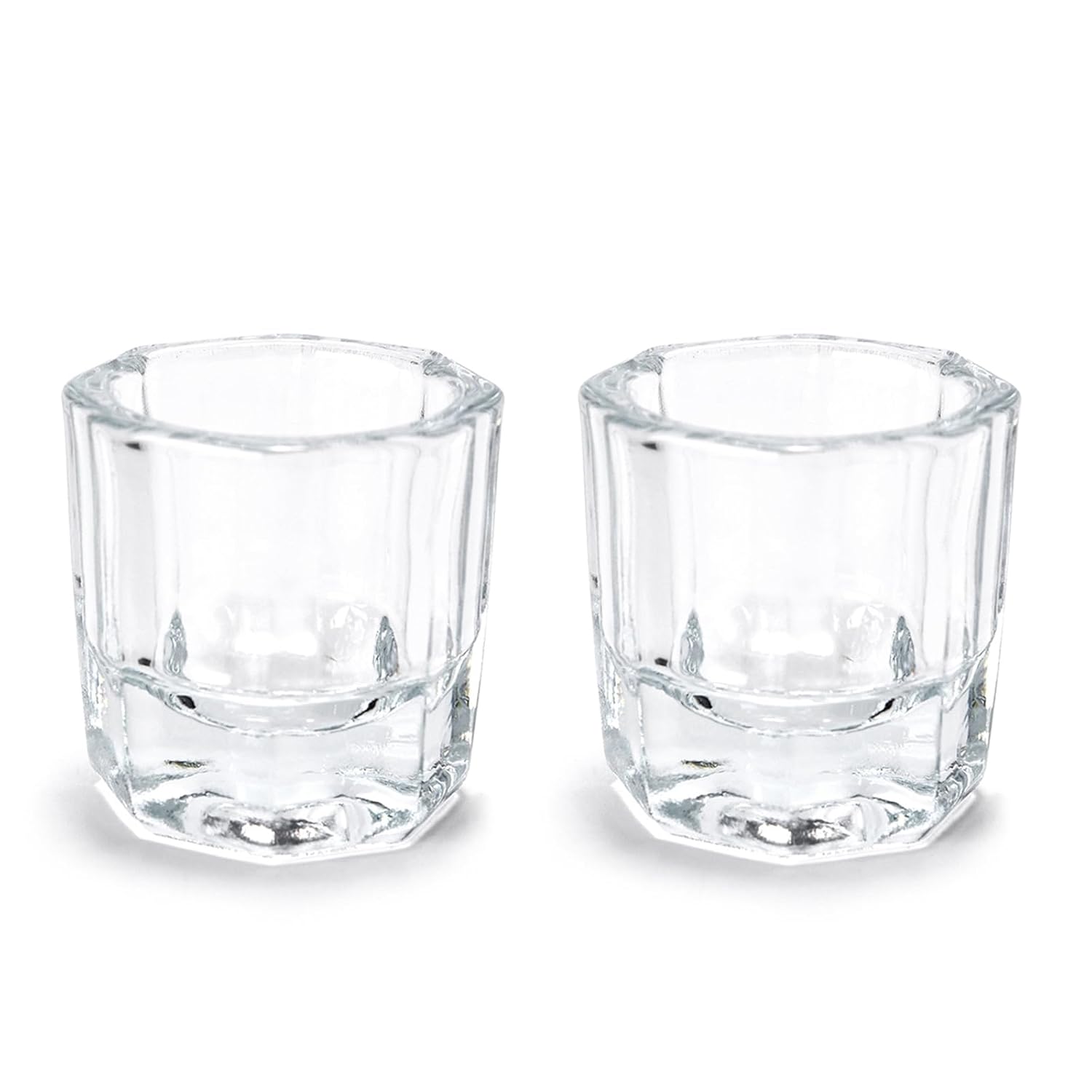 Glass Dappen Dish for Nails — Mini 2-Pack, Clear Glass Cups