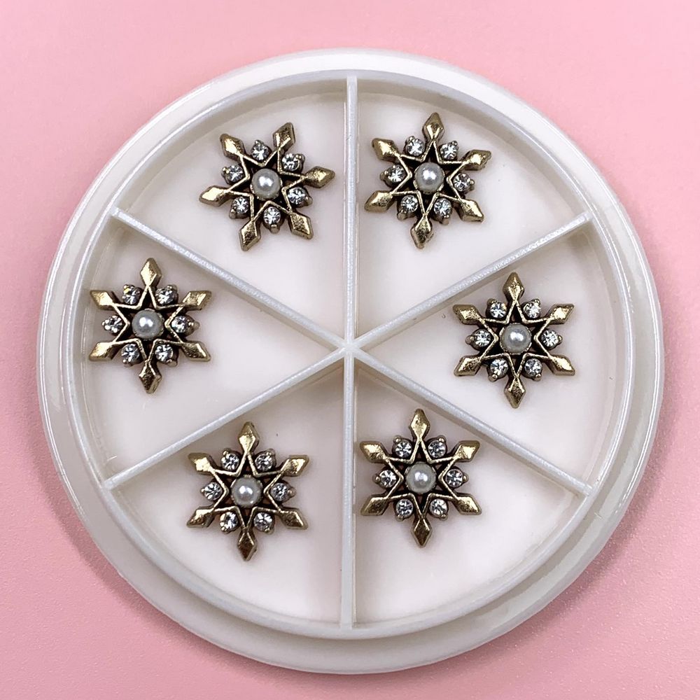 Antique Snowflake Nail Charms: Salon Service Workflow