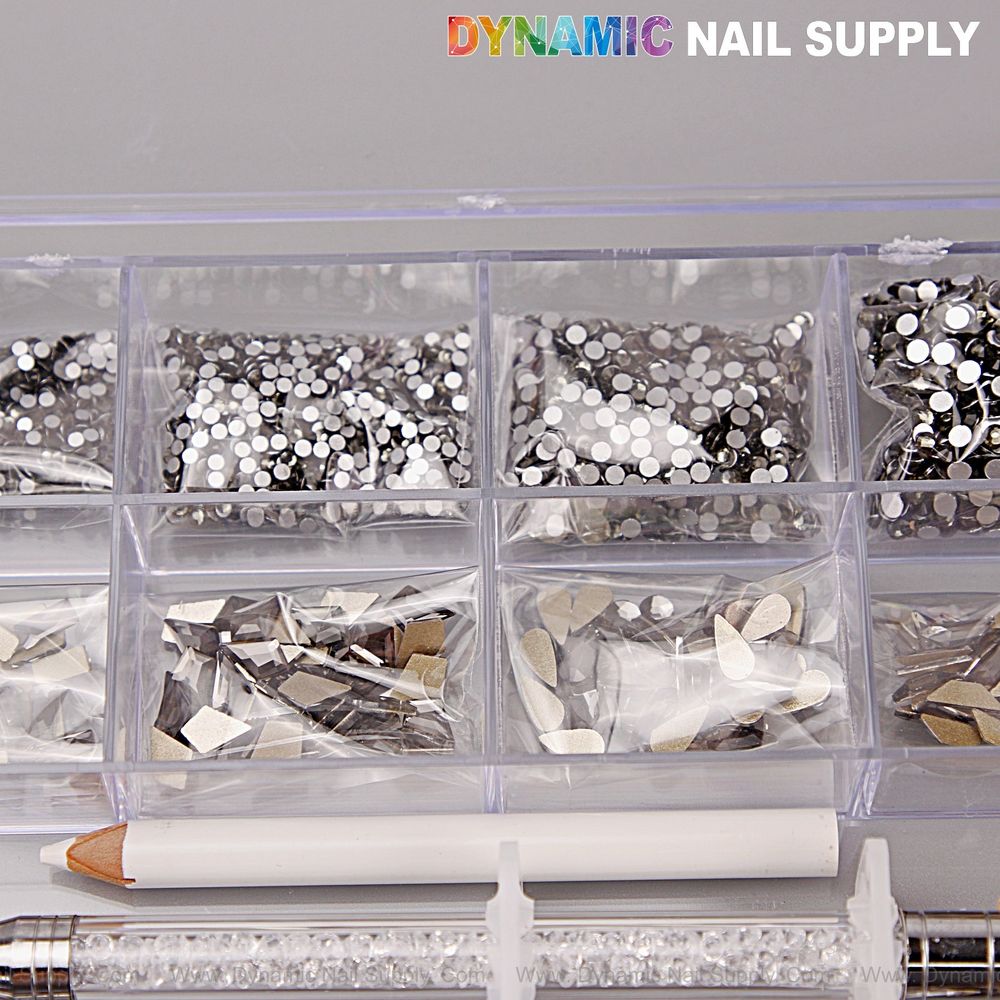 mixed gold and silver nail rhinestones - 10
