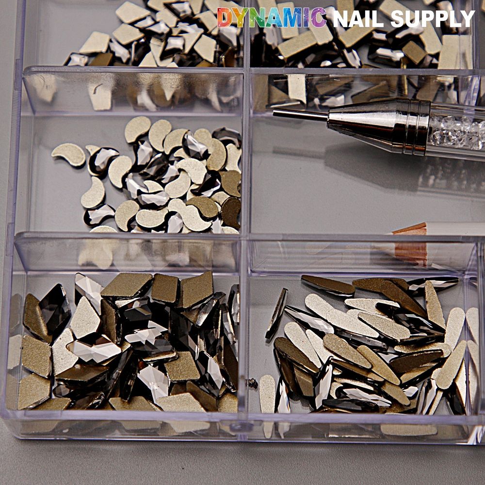 mixed gold and silver nail rhinestones - 2