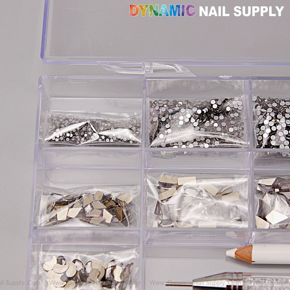 mixed gold and silver nail rhinestones - 8