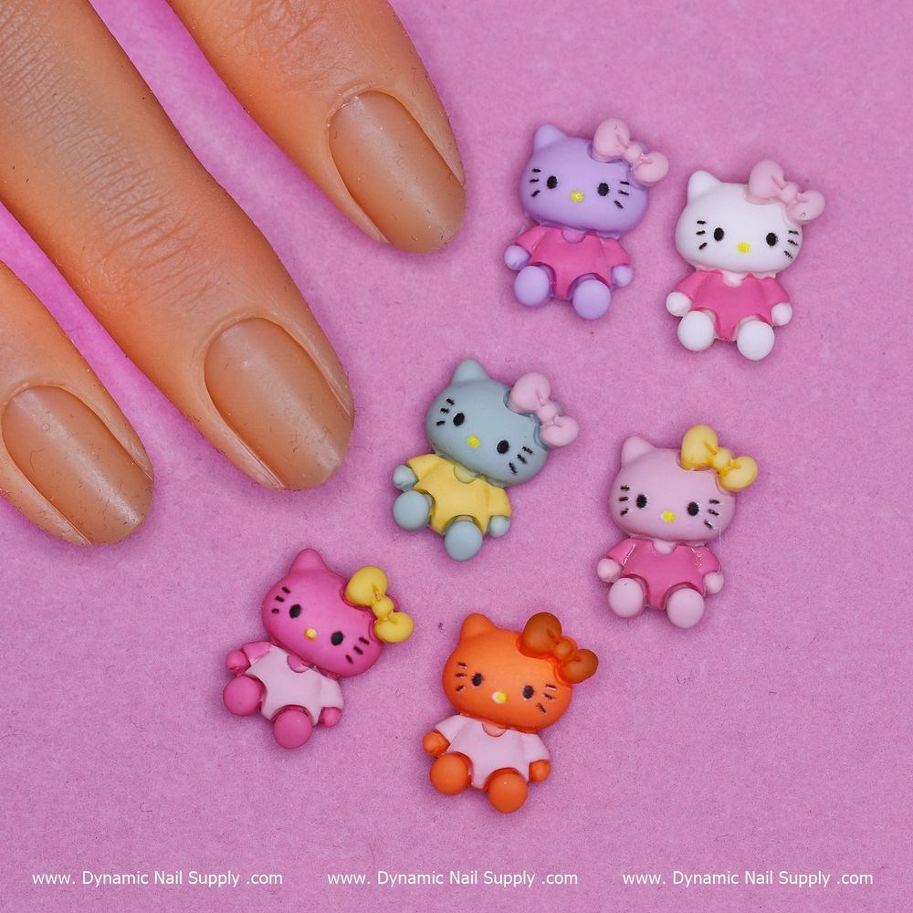 Hello Kitty cat logo nail charms - 2