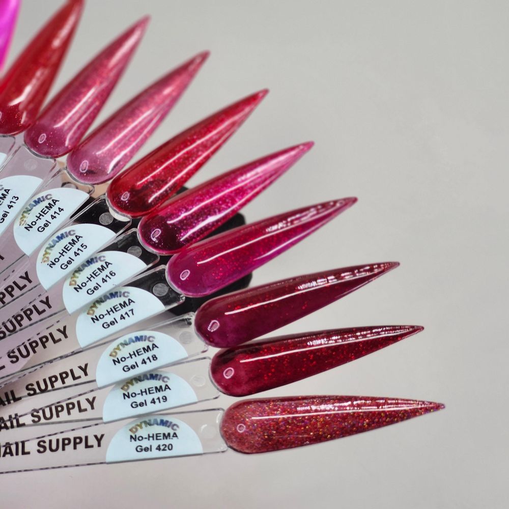 red shimmer gel polish bottles - 2