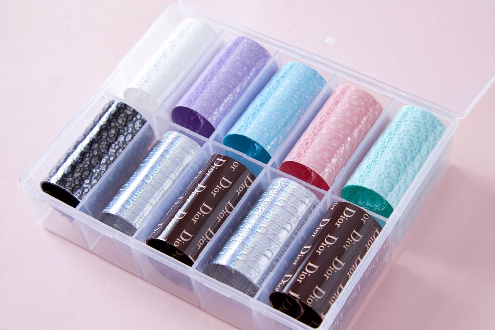 luxury nail art foils closeup - 3