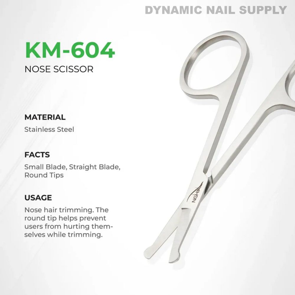 stainless steel rounded-tip nose scissors - 8