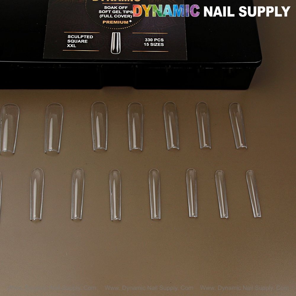 clear sculpted square soft-gel tips box - 4