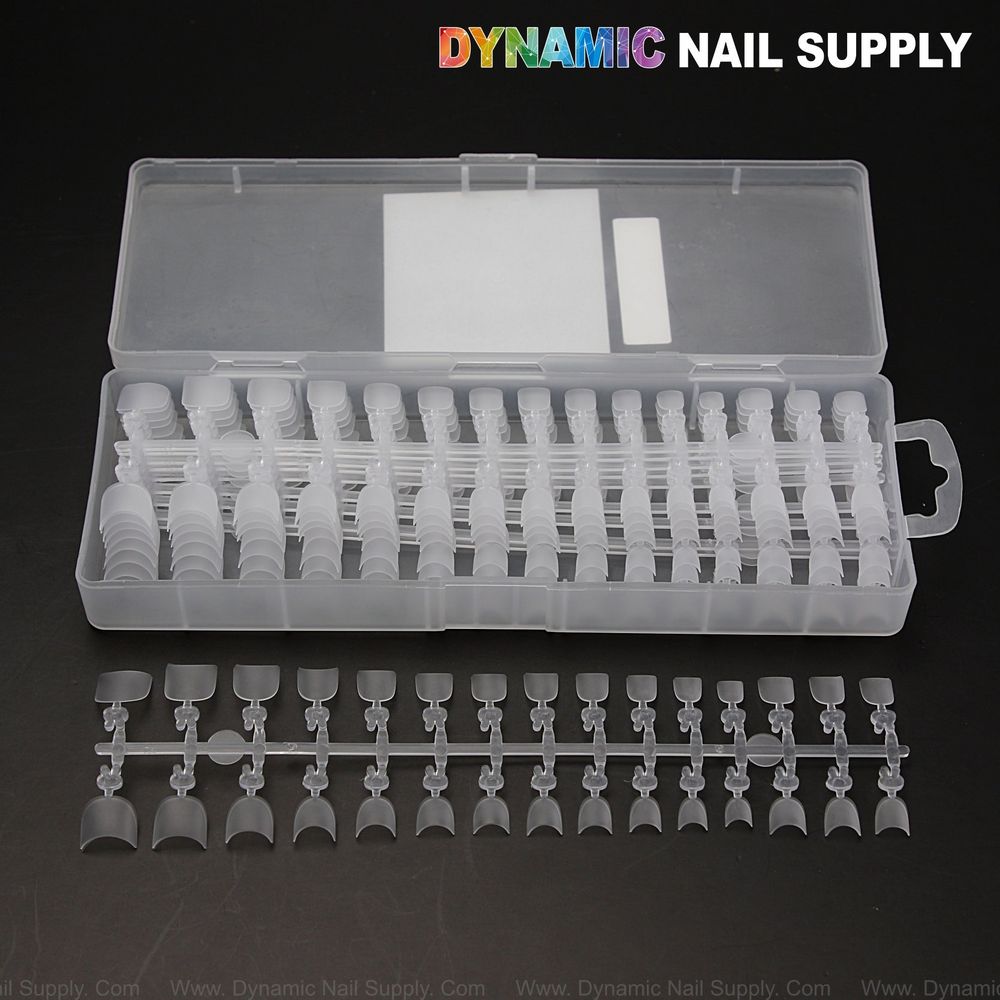 Short square prebuff nail tips box - 3