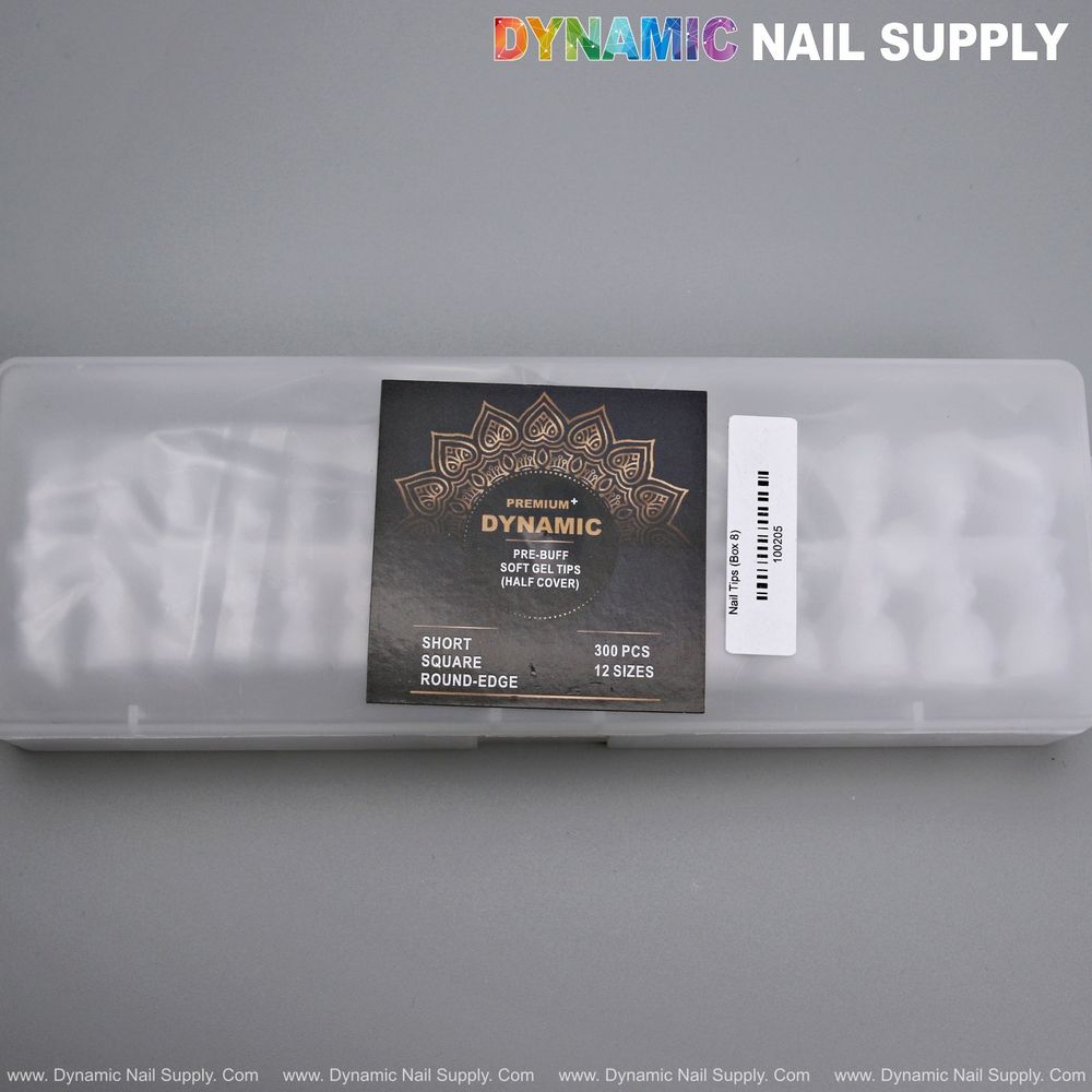 Short square prebuff nail tips box - 5